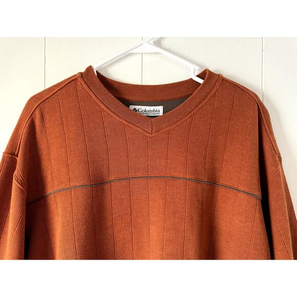 Columbia Sportswear Company Men's Burnt Orange Pullover Ribbed Sweater, Size L - Picture 1 of 8
